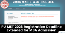 PU MET 2026 Registration Deadline Extended for MBA Admission Apply by April 5